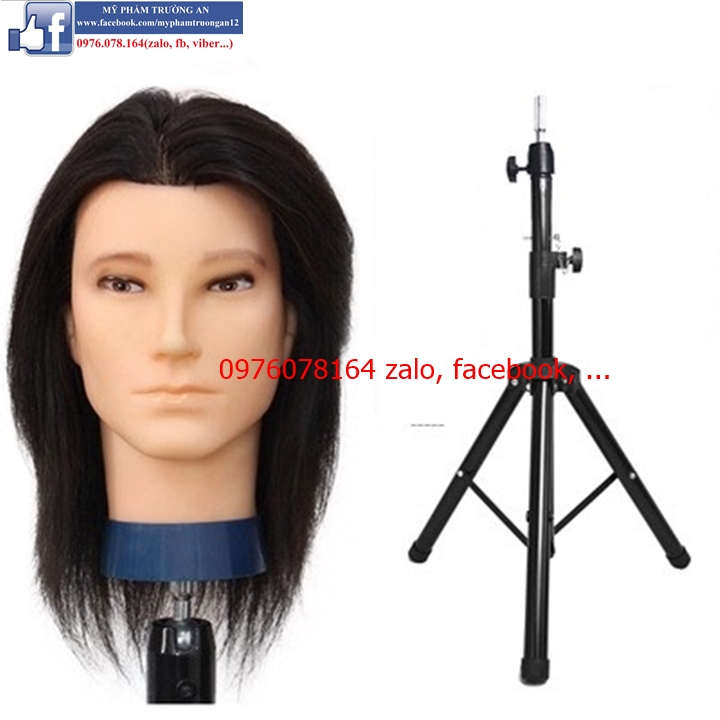 Đầu ma nơ canh đầu mannequin đầu manocanh Tóc Thật 100  50 cm  Đen   Dephiendaivn